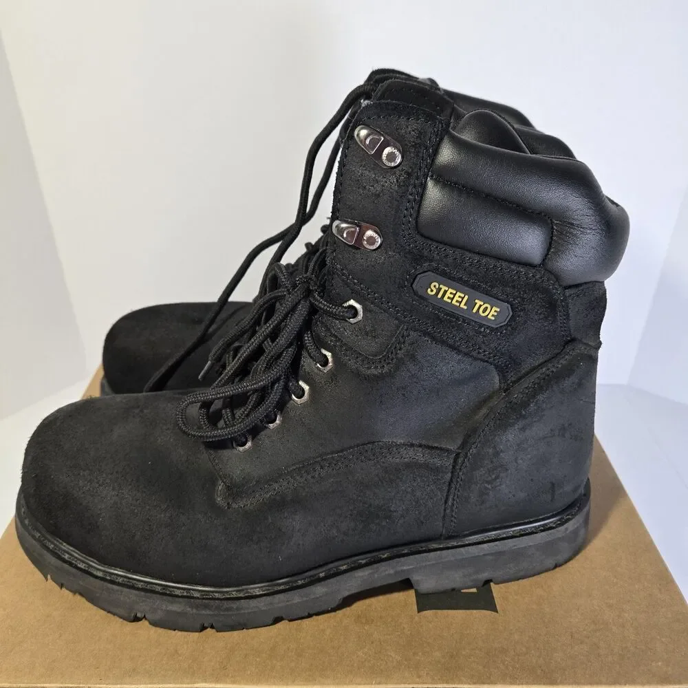 Brahma Iron Tough II Men’s Steel Toe Work Boots Size 11W Black Leather Insulated